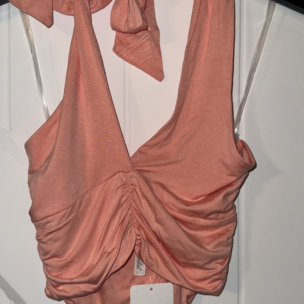 Coral Pink Halter Top